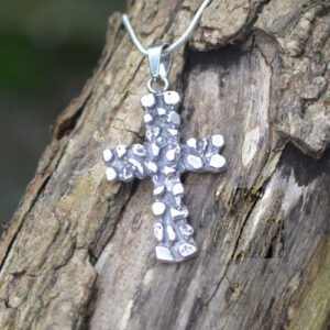 Bobble Cross Pendant in Sterling Silver